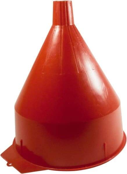 Funnel King - 6 Qt Capacity Polyethylene Funnel - 8-1/4" Mouth OD, 1-5/16" Tip OD, 1-5/8" Straight Spout, Red - Exact Industrial Supply