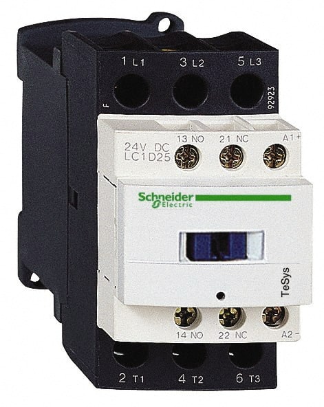 Schneider Electric - 3 Pole, 110 Coil VAC at 50/60 Hz, 25 Amp at 440 VAC and 40 Amp at 440 VAC, Nonreversible IEC Contactor - Exact Industrial Supply