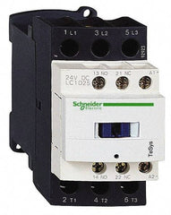 Schneider Electric - 3 Pole, 24 Coil VDC, 25 Amp at 440 VAC and 40 Amp at 440 VAC, Nonreversible IEC Contactor - 1 Phase hp: 2 at 115 VAC, 3 at 230/240 VAC, 3 Phase hp: 15 at 460/480 VAC, 20 at 575/600 VAC, 5 at 200/208 VAC, 7.5 at 230/240 VAC - Exact Industrial Supply