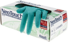 Disposable Gloves: Neoprene Green, 9-1/2″ Length, Textured Fingers, Static Dissipative
