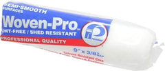 Premier Paint Roller - 3/8" Nap, 9" Wide Paint Woven-Pro Roller Cover - Semi-Smooth Texture, Woven - Exact Industrial Supply