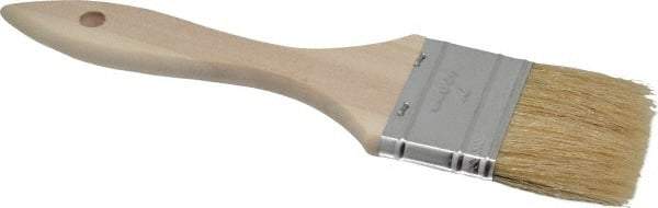 Premier Paint Roller - 2" Flat Hog Chip Brush - 1-3/4" Bristle Length, 5" Wood Dowel Handle - Exact Industrial Supply