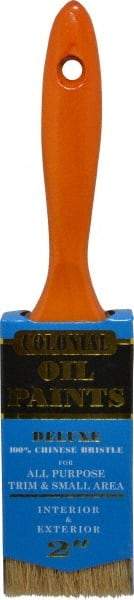 Premier Paint Roller - 2" Flat Hog Varnish Brush - 2-1/2" Bristle Length, 7" Wood Handle - Exact Industrial Supply