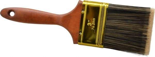 Premier Paint Roller - 3" Flat Synthetic Varnish Brush - 3" Bristle Length, 6-3/4" Wood Handle - Exact Industrial Supply