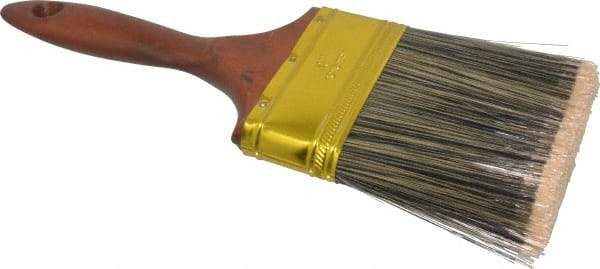 Premier Paint Roller - 4" Flat Synthetic Varnish Brush - 3-1/2" Bristle Length, 6" Wood Handle - Exact Industrial Supply