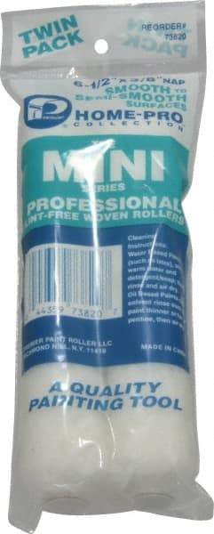 Premier Paint Roller - 3/8" Nap, Mini Paint Roller - 6-1/2" Wide, Includes Roller Cover - Exact Industrial Supply