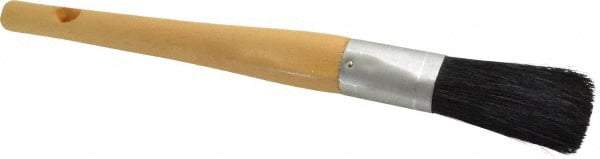 Premier Paint Roller - 1" Oval Hog Sash Brush - 2-3/4" Bristle Length, 8" Wood Handle - Exact Industrial Supply