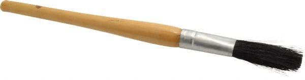 Premier Paint Roller - 1/4" Oval Hog Sash Brush - 1-3/4" Bristle Length, 5" Wood Handle - Exact Industrial Supply