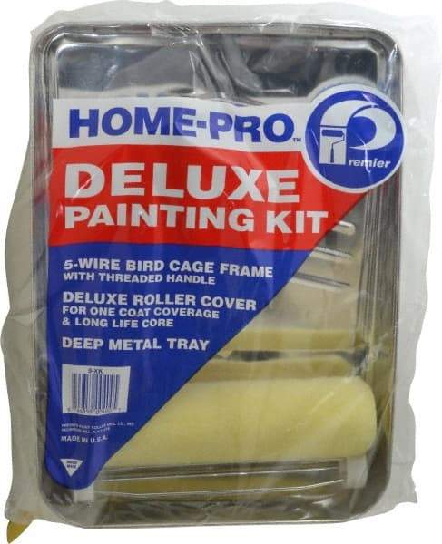 Premier Paint Roller - Paint Roller Set - 9" Wide, Includes Paint Tray, Roller Cover & Frame - Exact Industrial Supply
