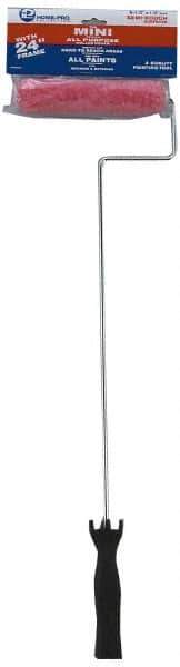 Premier Paint Roller - 1/2" Nap, Mini Paint Roller - 6-1/2" Wide, Includes Roller Cover & Frame - Exact Industrial Supply