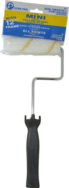 Premier Paint Roller - Mini Paint Roller - 4" Wide, Includes Roller Cover & Frame - Exact Industrial Supply