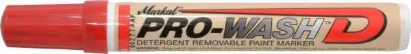Markal - Red Oil-Based Paint Marker - Fine Tip, Alcohol Base Ink - Exact Industrial Supply