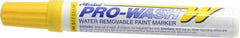 Markal - Yellow Oil-Based Paint Marker - Fine Tip, Alcohol Base Ink - Exact Industrial Supply