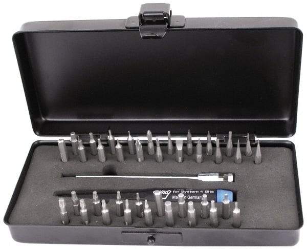 Wiha - 40 Piece Screwdriver Bit Set - Phillips, Slotted, Hex, Torx - Exact Industrial Supply