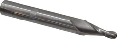 Onsrud - 1/4" Cutting Diam x 1" Length of Cut, 2 Flute, Upcut Spiral Router Bit - Uncoated, Right Hand Cut, Solid Carbide, 4" OAL x 1/2" Shank Diam, Ball End Taper - Exact Industrial Supply