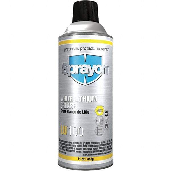Sprayon - 11 oz Aerosol Lithium General Purpose Grease - Off White, 275°F Max Temp, NLGIG 2, - Exact Industrial Supply