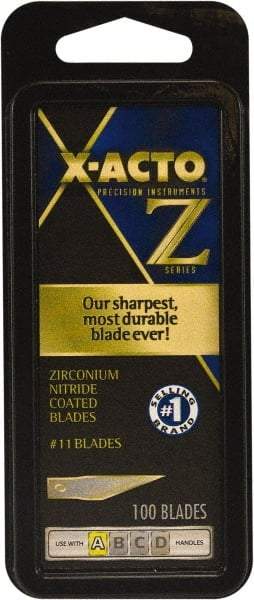 X-ACTO - 100 Piece ZrN-Coated Steel Hobby Blade - Exact Industrial Supply