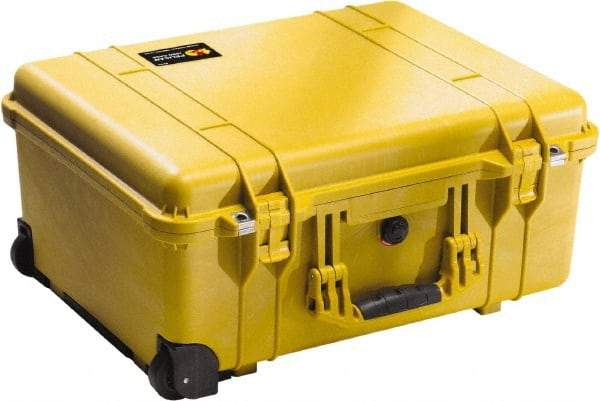 Pelican Products, Inc. - 17-59/64" Wide x 10-27/64" High, Clamshell Hard Case - Yellow, Polyethylene - Exact Industrial Supply