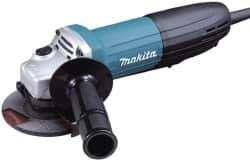 Makita - 4-1/2" Wheel Diam, 11,000 RPM, Corded Angle & Disc Grinder - 5/8-11 Spindle, 120 Volts, 6 Amps - Exact Industrial Supply