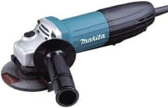 Makita - 4-1/2" Wheel Diam, 11,000 RPM, Corded Angle & Disc Grinder - 5/8-11 Spindle, 120 Volts, 6 Amps - Exact Industrial Supply