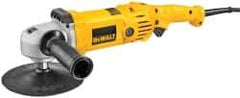 DeWALT - 7" Pad Diam, 600 & 3,500 RPM, Handheld Electric Polisher - 5/8-11" Spindle Thread, 12 Amps, 115 Volts - Exact Industrial Supply