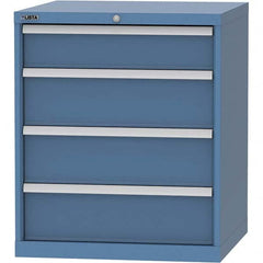 LISTA - 4 Drawer, 45 Compartment Bright Blue Steel Modular Storage Cabinet - Exact Industrial Supply