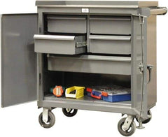 Strong Hold - 24" Wide x 36" High x 36" Deep, 5 Drawer Tool Cart - 400 Lb Capacity, Steel, Dark Gray - Exact Industrial Supply