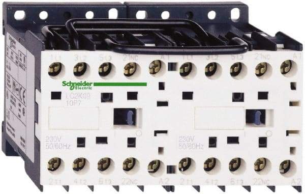 Schneider Electric - 3 Pole, 120 Coil VAC at 50/60 Hz, 16 Amp at 690 VAC, 20 Amp at 440 VAC and 9 Amp at 440 VAC, Reversible IEC Contactor - BS 5424, CSA, IEC 60947, NF C 63-110, RoHS Compliant, UL Listed, VDE 0660 - Exact Industrial Supply