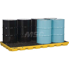 Justrite - Spill Pallets, Platforms, Sumps & Basins; Type: EcoPolyBlend? Accumulation Centers ; Number of Drums: 8 ; Sump Capacity (Gal.): 98.00 ; Load Capacity (Lb.): 10000.000 ; Material: Polyethylene ; Height (Inch): 5.5 - Exact Industrial Supply