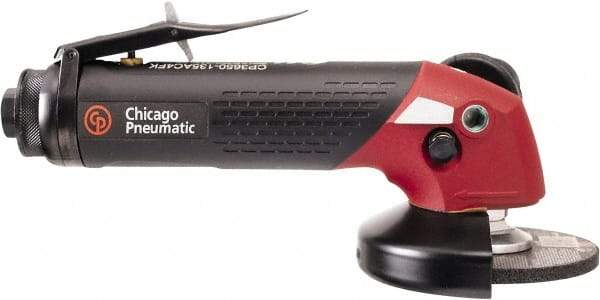 Chicago Pneumatic - 4" Wheel Diam, 13,500 RPM, Pneumatic Angle & Disc Grinder - 3/8-24 Spindle, 74 CFM - Exact Industrial Supply