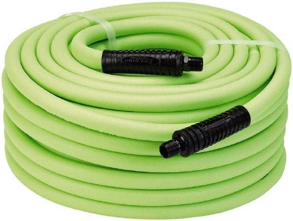Legacy - 1/2" ID x 0.74" OD 100' Long Multipurpose Air Hose - MNPT x MNPT Ends, 300 Working psi, 140°, 3/8" Fitting, Green - Exact Industrial Supply