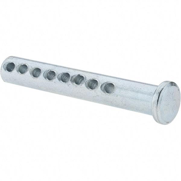 Value Collection - 5/16" Pin Diam, 2" OAL, Adjustable Clevis Pin - 7/64" Hole, 1-3/4" Usable Length, Zinc-Plated Steel - Exact Industrial Supply