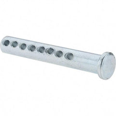 Value Collection - 5/16" Pin Diam, 2" OAL, Adjustable Clevis Pin - 7/64" Hole, 1-3/4" Usable Length, Zinc-Plated Steel - Exact Industrial Supply