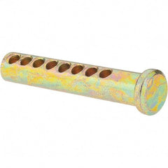 Value Collection - 3/8" Pin Diam, 2" OAL, Adjustable Clevis Pin - 7/64" Hole, 1-3/4" Usable Length, Zinc-Plated Steel - Exact Industrial Supply