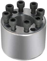 Climax Metal Products - M8 Thread, 1-1/2" Bore Diam, 2.953" OD, Shaft Locking Device - 7 Screws, 32,411 Lb Axial Load, 2.953" OAW, 1.732" Thrust Ring Width - Exact Industrial Supply