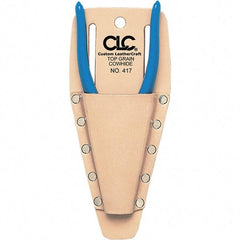 CLC - Pliers Holster with 1 Pocket - Leather, Natural (Color), 3" Wide x 6" High x 1" Deep - Exact Industrial Supply