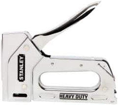 Stanley - Manual Staple Gun - 1/4, 5/16, 3/8, 1/2, 9/16" Staples, Chrome, Chrome Plated Steel - Exact Industrial Supply
