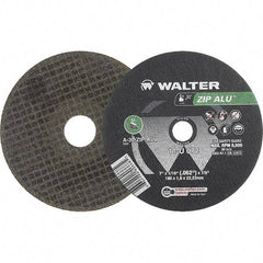 WALTER Surface Technologies - 7" 30 Grit Aluminum Oxide Cutoff Wheel - 1/16" Thick, 7/8" Arbor, 8,600 Max RPM, Use with Angle Grinders - Exact Industrial Supply
