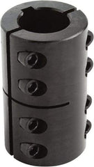Climax Metal Products - 1-3/4" Inside x 3-1/8" Outside Diam, Two Piece Rigid Coupling with Keyway - 4-1/2" Long x 3/8" Keyway Width x 3/16" Keyway Depth - Exact Industrial Supply