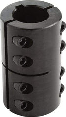 Climax Metal Products - 3/4" Inside x 1-1/2" Outside Diam, Two Piece Rigid Coupling with Keyway - 2-1/4" Long x 3/16" Keyway Width x 3/32" Keyway Depth - Exact Industrial Supply