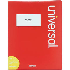 UNIVERSAL - 4" Long, White Paper Laser Label - For Inkjet Printers, Laser Printers - Exact Industrial Supply