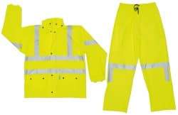 MCR Safety - Size 2XL, Lime, Rain, Disposable Encapsulated Suit - No Pockets - Exact Industrial Supply