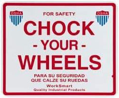Value Collection - "Chock Your Wheels", Aluminum Safety Sign - Use for Accident Prevention - Exact Industrial Supply