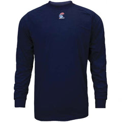 National Safety Apparel - Size 3XL Navy Blue Flame Resistant/Retardant Long Sleeve Base Layer Shirt - Exact Industrial Supply