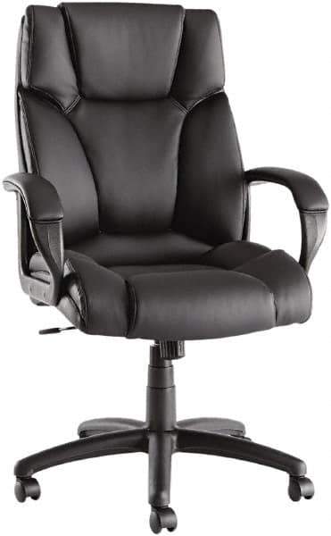 ALERA - 28-3/8" High Office/Managerial/Executive Chair - 21" Wide x 20" Deep, Soft Leather Seat, Black - Exact Industrial Supply