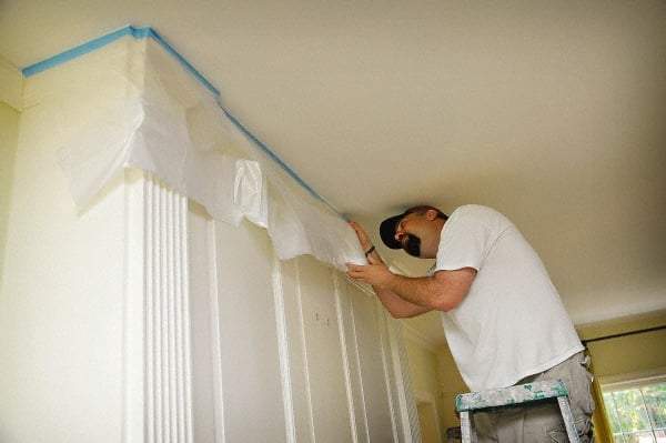 TRIMACO - Medium Weight HDPE Plastic Drop Cloth - 72' x 2', 0.0005" Thick, Tape & Drape - Exact Industrial Supply