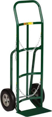 Little Giant - 800 Lb Capacity 47" OAH Cylinder Hand Truck - 8 x 14" Base Plate, Continuous Handle, Steel, Solid Rubber Wheels - Exact Industrial Supply