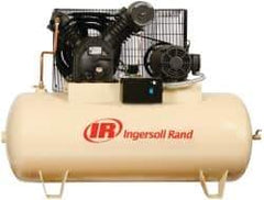 Ingersoll-Rand - 10 hp, 120 Gal Stationary Electric Horizontal Screw Air Compressor - Three Phase, 175 Max psi, 35 CFM, 230 Volt - Exact Industrial Supply