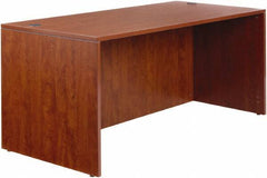 ALERA - Woodgrain Laminate Desk Shell - 65" Wide x 29-1/2" Deep x 29-5/8" High, Medium Cherry - Exact Industrial Supply