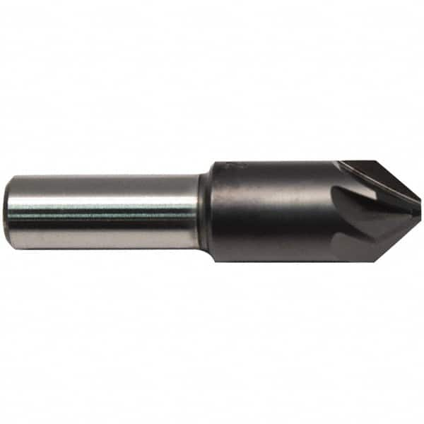 M.A. Ford - 3/4" Head Diam, 1/2" Shank Diam, 6 Flute 60° High Speed Steel Countersink - Exact Industrial Supply